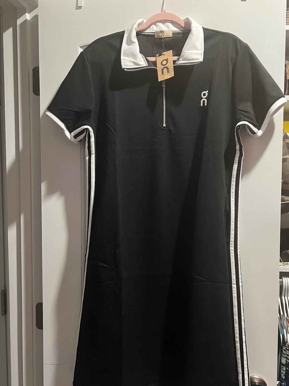 Black Polo Dress with White Trim